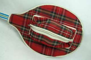   WOOD TENNIS RACQUET PLAID COVER RACKET STORE DISPLAY MOVIE PROP  