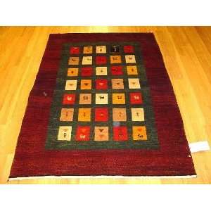  4x5 Hand Knotted Gabbeh Persian Rug   511x40: Home 