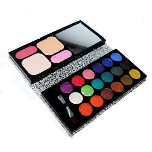    22 Piece Eyeshadow & Blush Makeup Palette Kit (Silver): Beauty