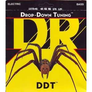DR Strings Electric Bass Guitar Drop Down Tuning 5 String, .045   .125 