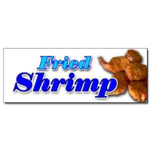  48 FRIED SHRIMP DECAL sticker fry shrimps deep seafood 