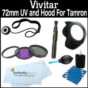  Vivtar 72mm Filter kit and Lens Hood + Care Package For 