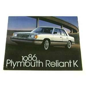   1986 86 Plymouth RELIANT K BROCHURE LE SE Sedan Coupe: Everything Else