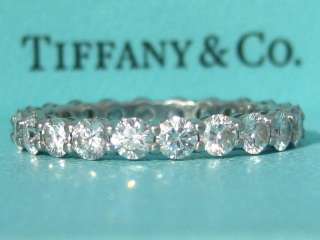 TIFFANY & CO. SHARED SETTING WEDDING PLATINUM DIAMOND BAND RING SIZE 8 