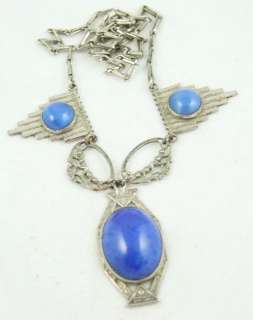 1920s Deco Classic Blue Moon Lapis Necklace  