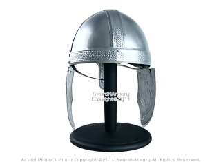 Medieval Viking Helmet with Helmet Liner and Stand  