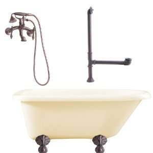   Rubbed Bronze Augusta 54 Roll Top Soaking Tub with Ball & Claw Fee