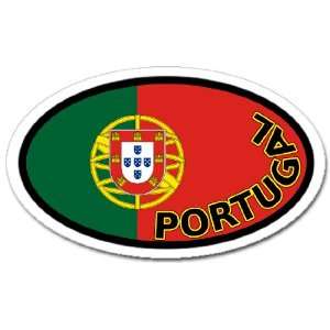  Portugal Portuguese Flag Car Bumper Sticker Decal Oval 