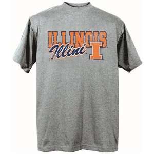 Illinois Fighting Illini NCAA Dark Ash Short Sleeve T Shirt Small 