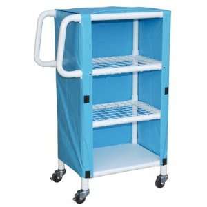 MJM International 325T 3C KIT 3 Shelves Open Linen Cart with Cover and 