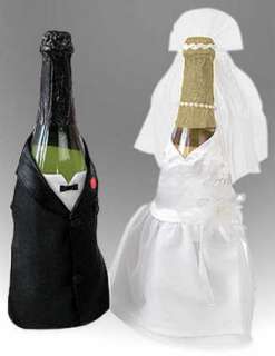 Adorable bride and groom champagne bottle wraps will be the hit of the 