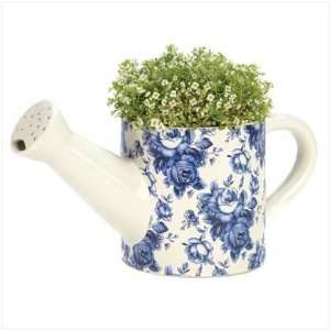  Blue Floral Watering Can Plant