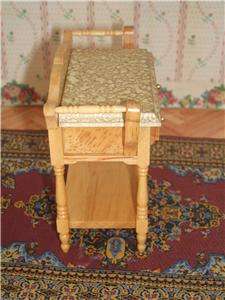 12th scale dolls house miniature MARBLE TOP TABLE. pine  