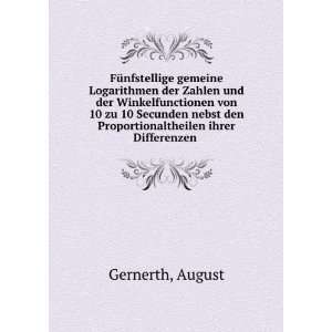   den Proportionaltheilen ihrer Differenzen: August Gernerth: Books