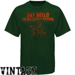  My U Miami Hurricanes Say Hello Vintage T Shirt   Green 