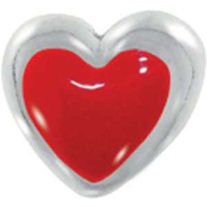  Avedon Kids Polished Sterling Silver Red Enamel Heart 
