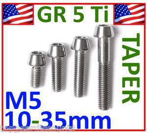   Ti M5x10mm M5x12mm M5x16mm M5x20mm M5x30mm M5x35mm Taper Bolt Screw