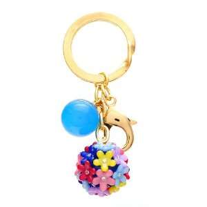  [Aznavour] Ball Flower key Chain / Sky Blue. Office 