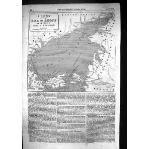  1855 Chart Sea Azoff Map Straits Kertch Yenikale Crimea 