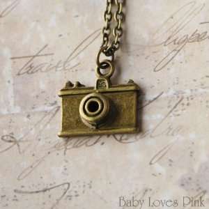  Antique Bronze Camera Necklace 