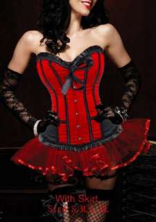 Sexy Red Ruffled Burlesque Corset /w Tutu Skirt @1436rw  