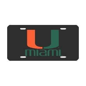 Miami Hurricanes Laser Cut Black License Plate
