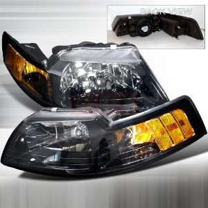  Ford Ford Mustang 1Pc Headlights/ Head Lamps  Black Euro 