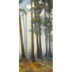 Jill Barton 18W by 38H  Silver Trees II CANVAS Edge #5 3/4 L&R 