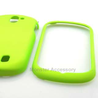 Green Rubberized Hard Case Snap On Cover For LG Doubleplay C729, T 