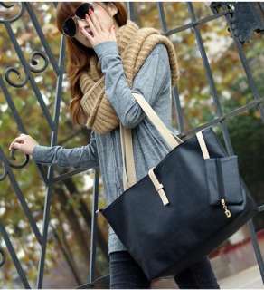 Black Gossip Girl Shopper Clutch PU Leather Shoulder Purse Handbag 