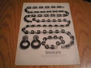   Tiffany & Co Ladys 18 Karat Gold & Onyx Necklace Jewelry Ad  