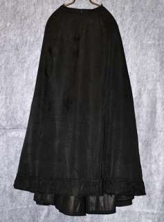 antique 1800s long black skirt womens Victorian Edwardian  