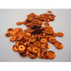  8mm ORANGE cup sequins. Approx 200 per package 
