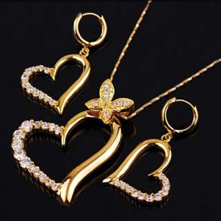 Yellow Lab Diamond Eternity Square Jewelry Set Necklace  