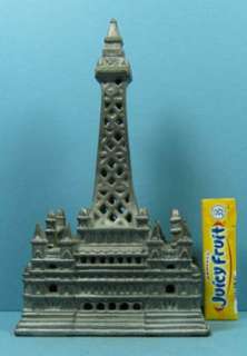 1908 BLACKPOOL TOWER CAST IRON TOY BANK GUARANTEED OLD & AUTHENTIC CI 