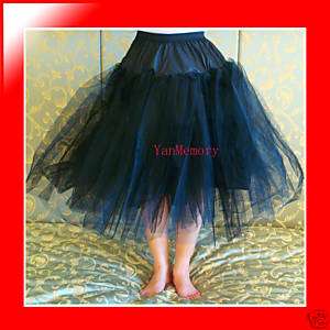 29L 4 LAYER NET BLACK PETTICOAT 50S ROCK N ROLL PROM  