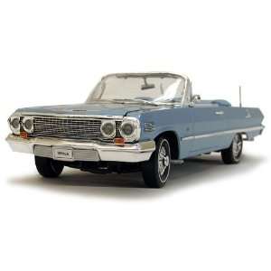  1963 Chevrolet Impala Convertible Blue Diecast Model 1:18 