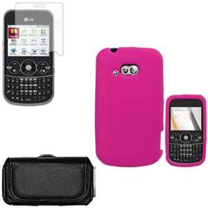 iFase Brand LG 900G Combo Solid Hot Pink Silicone Skin Case Faceplate 
