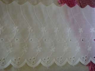 1y white scalloped embroidered eyelet trim 5 1/4 wide  