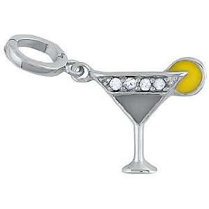   Cocktail with Lemon & CZ Charm Z 9110 Itâ?TMs Charming Jewelry