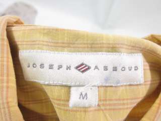   on a JOSEPH ABBOUD Mens Yellow Orange Plaid Shirt in a Size M