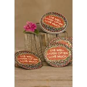  Live Well, Laugh Oftern Love Much Coasters Kitchen 