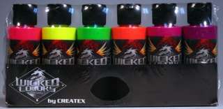 CREATEX WICKED COLORS FLUORESCENT AIRBRUSH PAINTS SET  