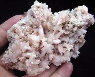139g RARE Chalcopyrite&spinous pink Calcite&Dolomite crystal mineral 