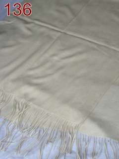 Womens 100%4 ply Cashmere Shawl Wrap off white 136  