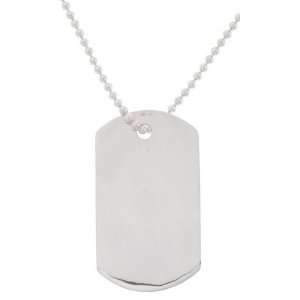   Sterling Silver 30 inch Wounded Warrior Project Dog Tag Necklace