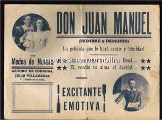 DON JUAN MANUEL, MEDEA DE NOVARA MOVIE HERALD 1940  