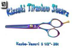 Kissaki Purple Blue 28t Hair Thinning Shears Scissors  