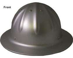 Full Brim Aluminum Hard Hat SILVER ANSI/OSHA Apprv  
