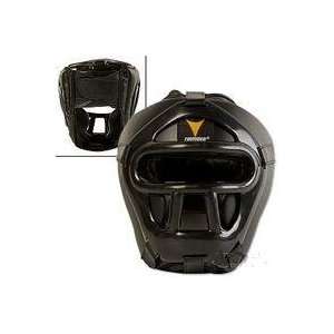  Karate Black Vinyl Head Guard w/Face Cage   Large/Extra 